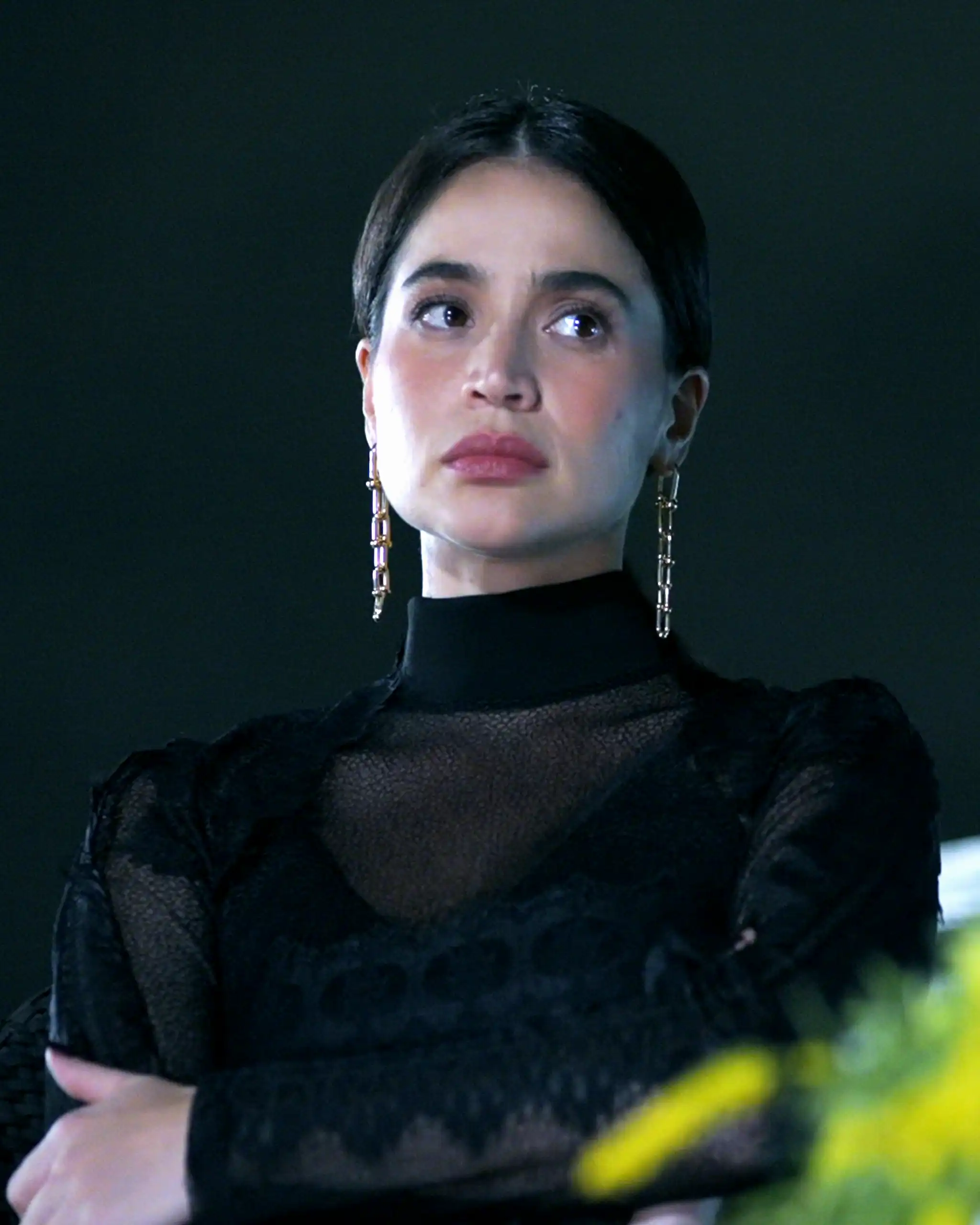anne curtis black dress Long Black Dress with Leg Slit and Open Back main image 0