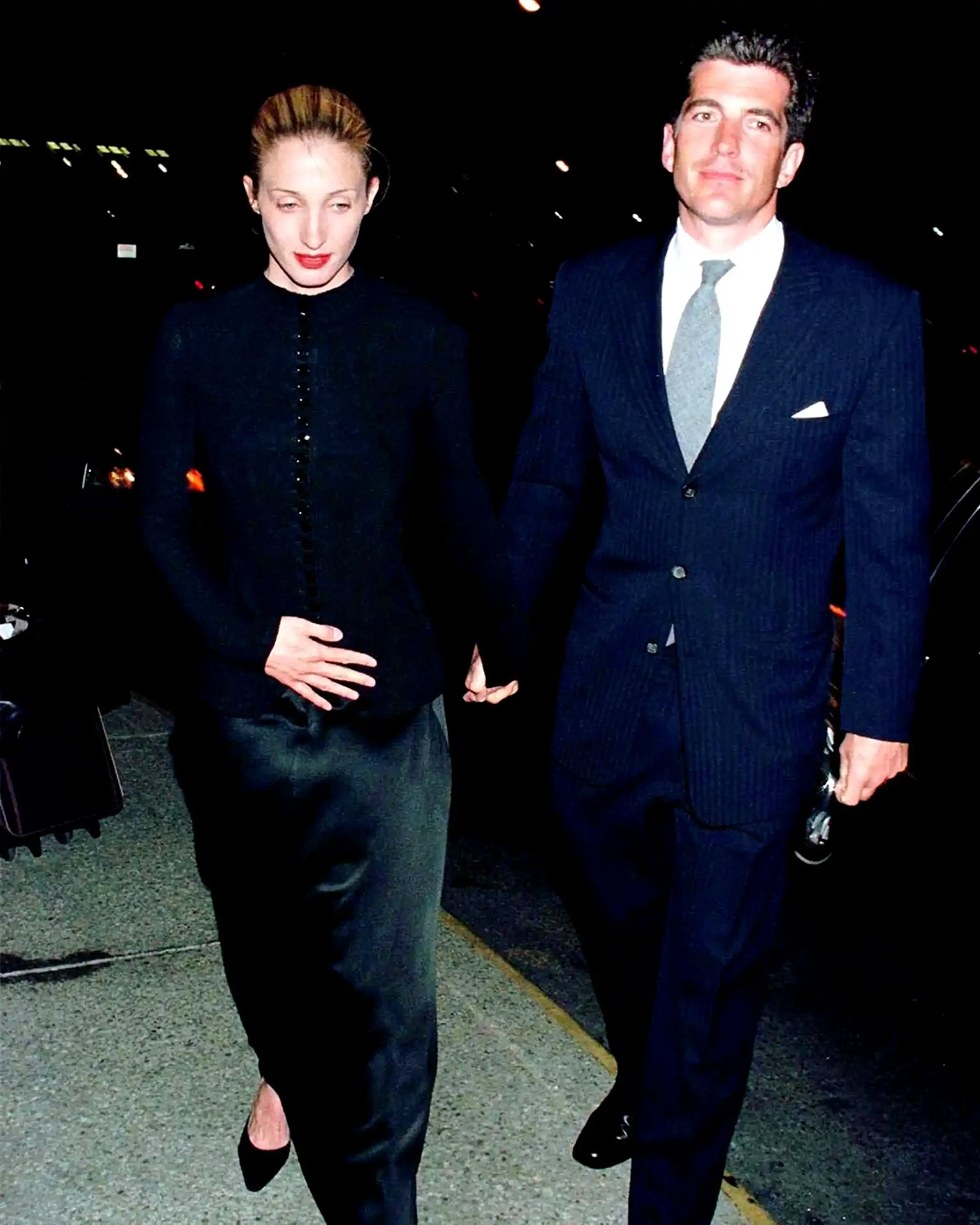 She was usually shot pre- or post-event with fiancé and eventual husband John F. Kennedy Jr.