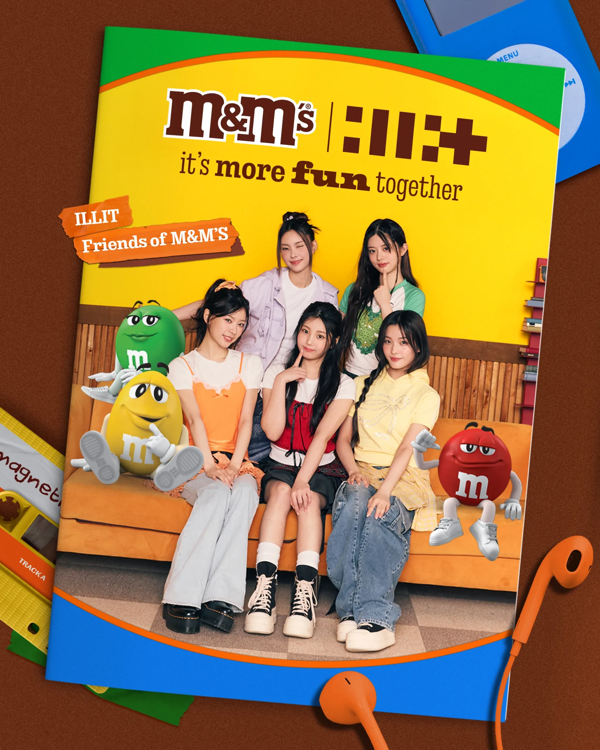 ILLIT and M&Ms official promotional image for their collaboration