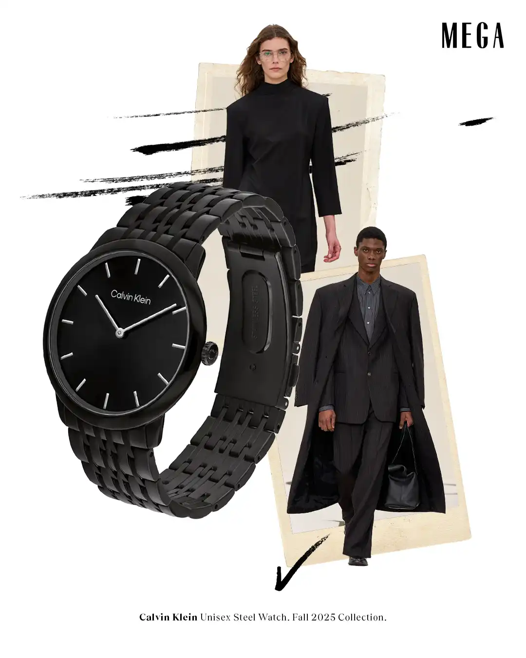 The Black Unisex Watch, styled by MEGA