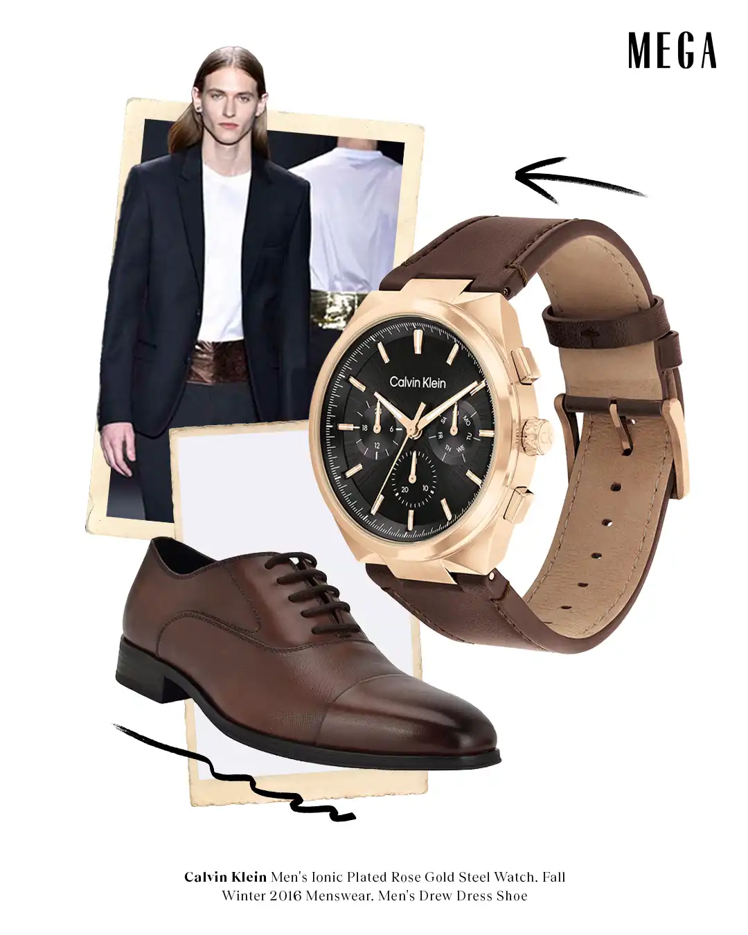 The Ionic Rose Gold Plated Men's Watch, styled by MEGA