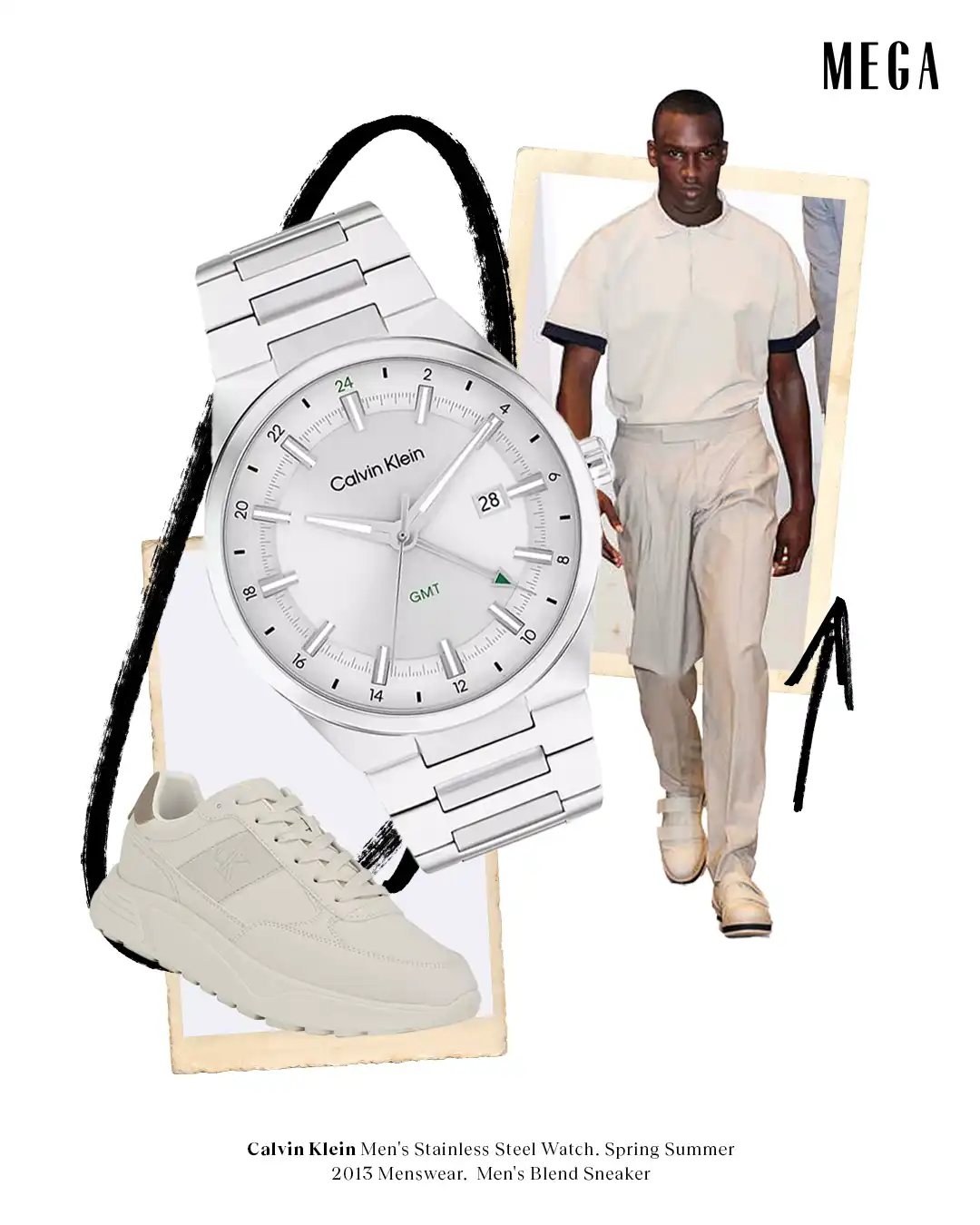 The Steel Men's Watch, styled by MEGA