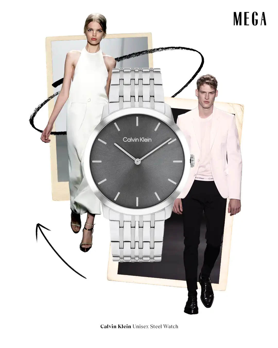 The CK Steel Unisex Watch, styled by MEGA
