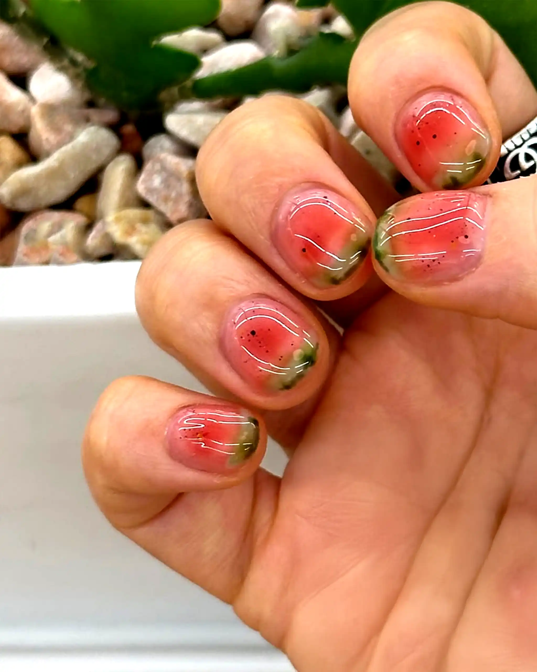Watermelon Peel Nails