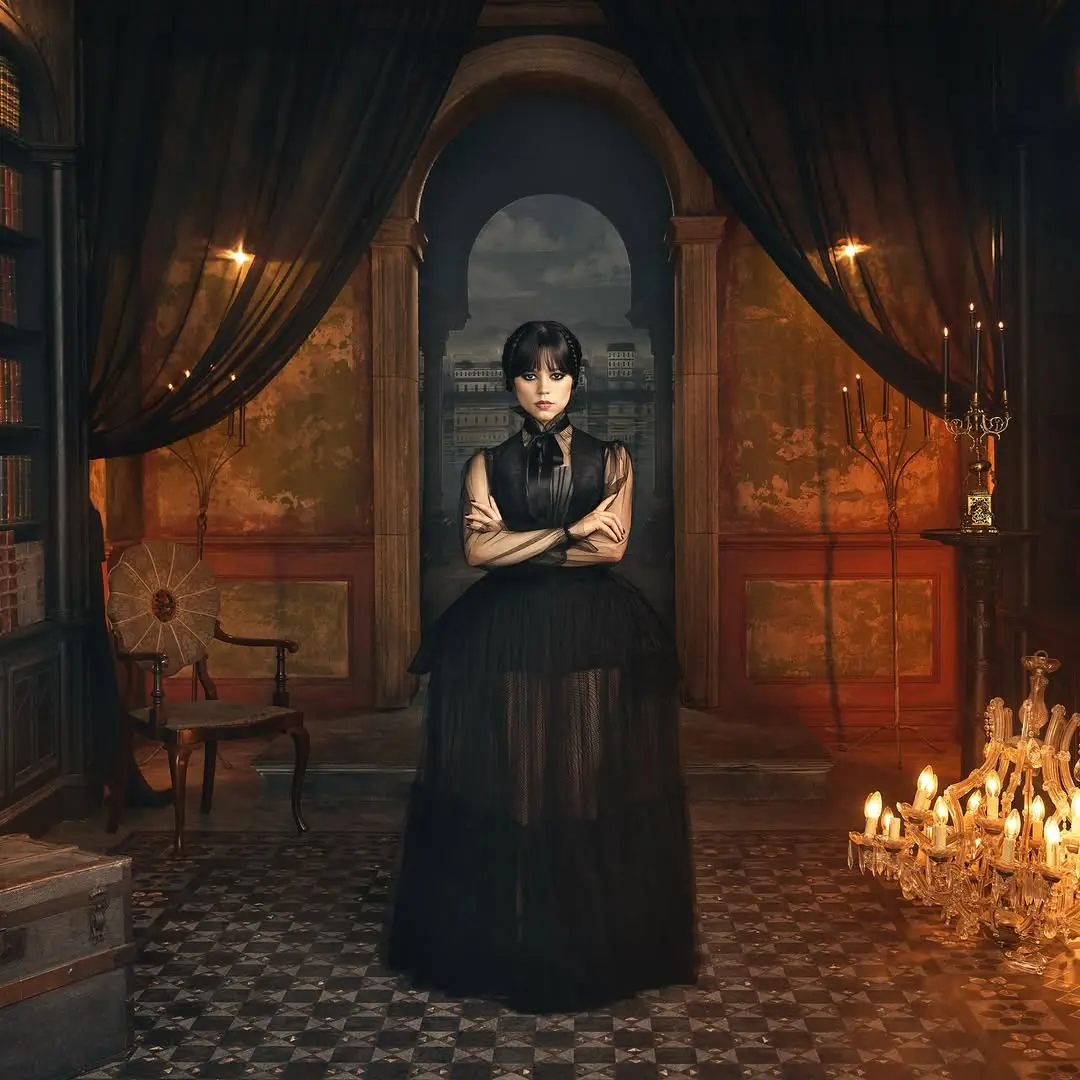 JENNA ORTEGA AS WEDNESDAY ADDAMS