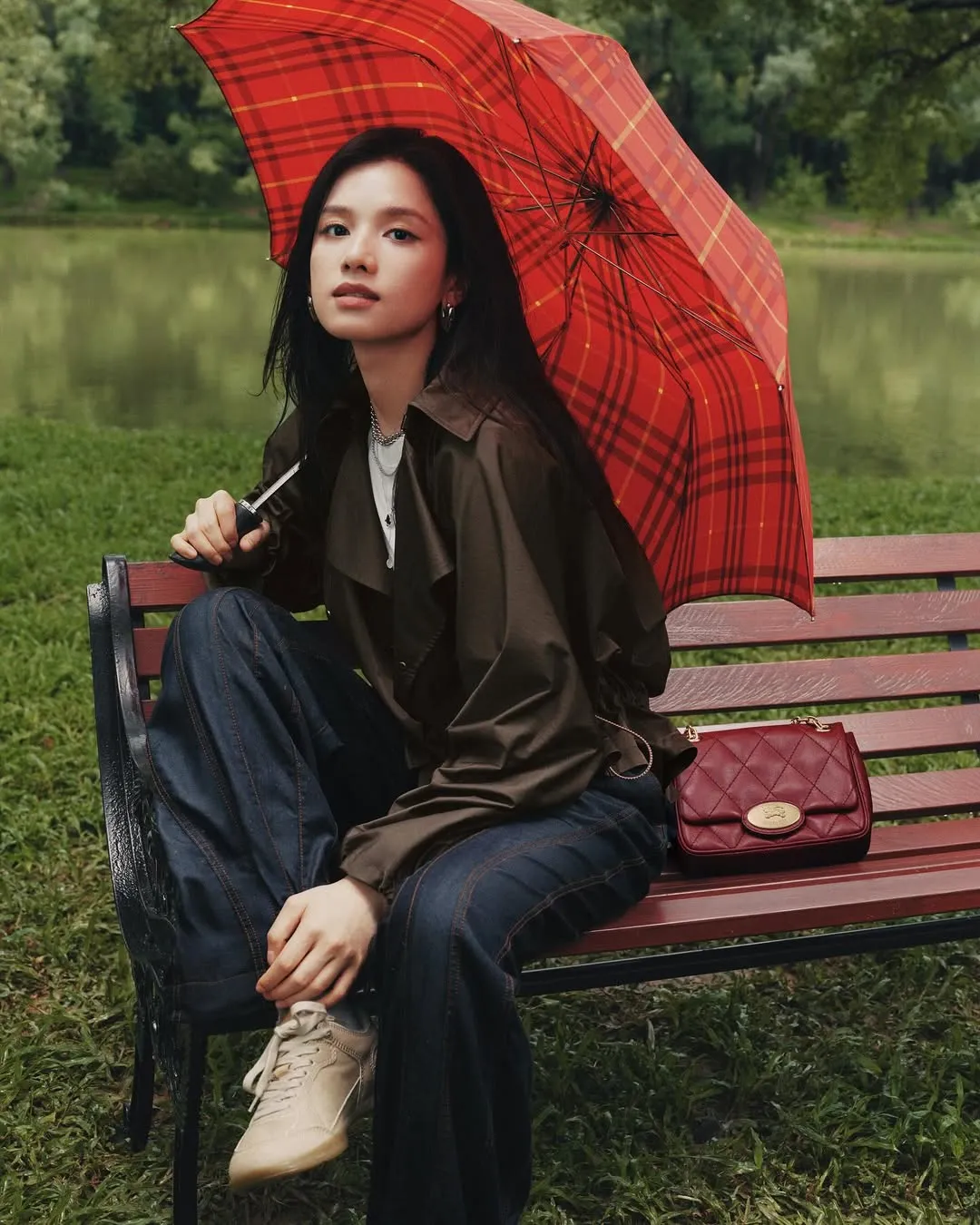 On a Burberry campaign