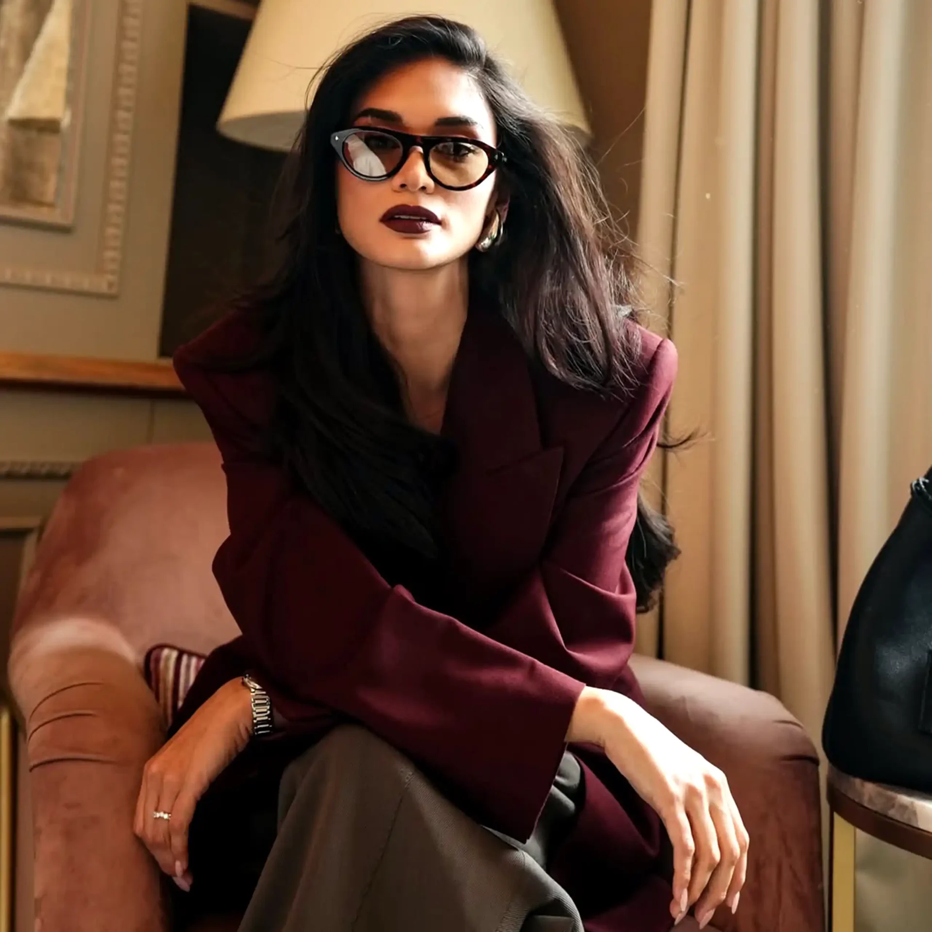 This is the Exact Burgundy Lip Pia Wurtzbach Wore at Milan Fashion Week 
