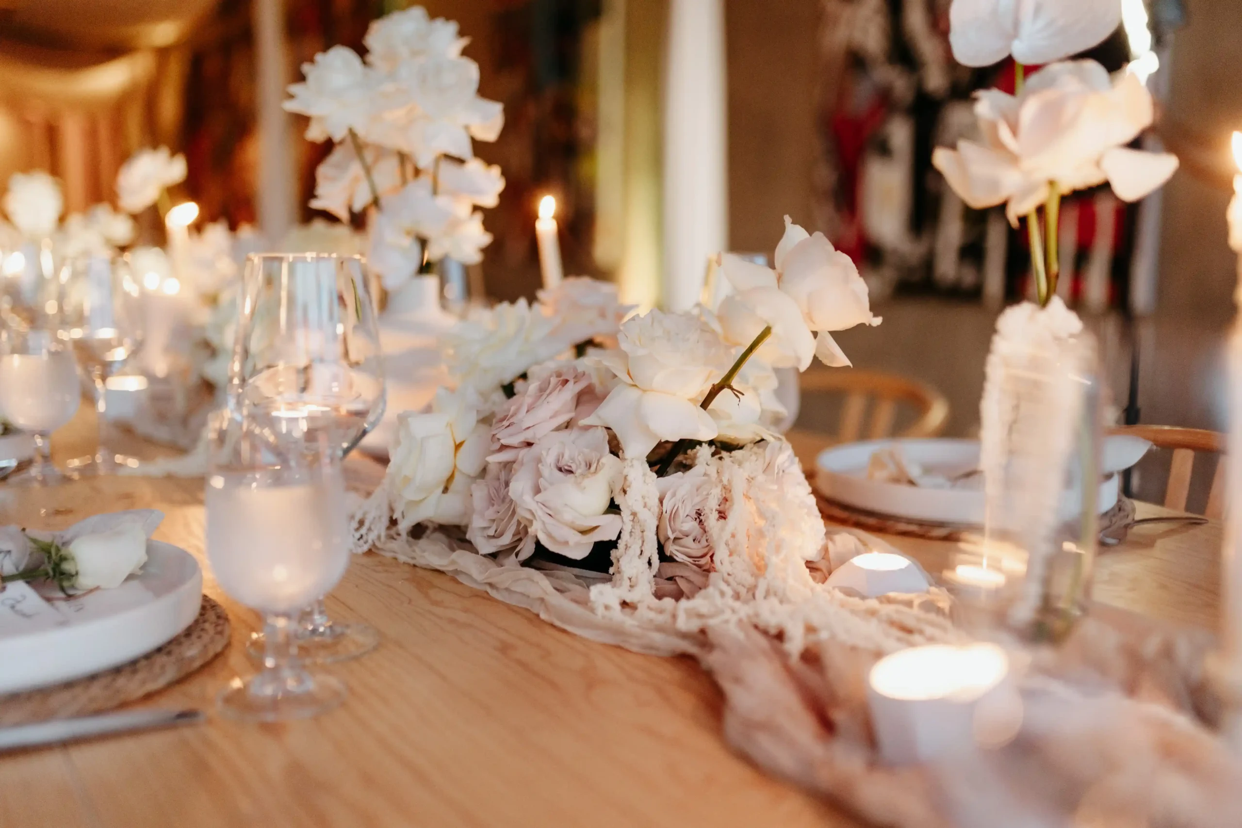 Floral arrangement at the reception