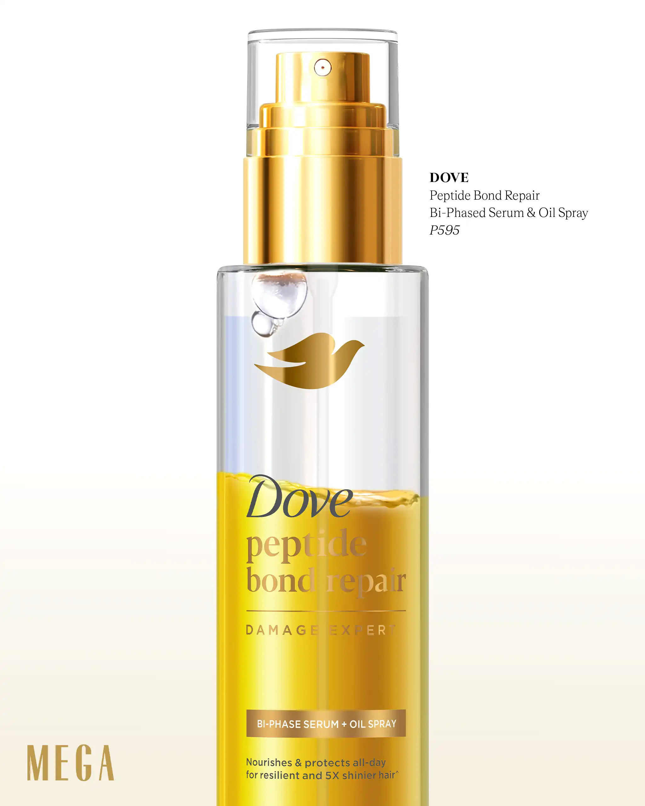 Dove Peptide Bond Repair Bi-Phase Serum and Oil Spray. 