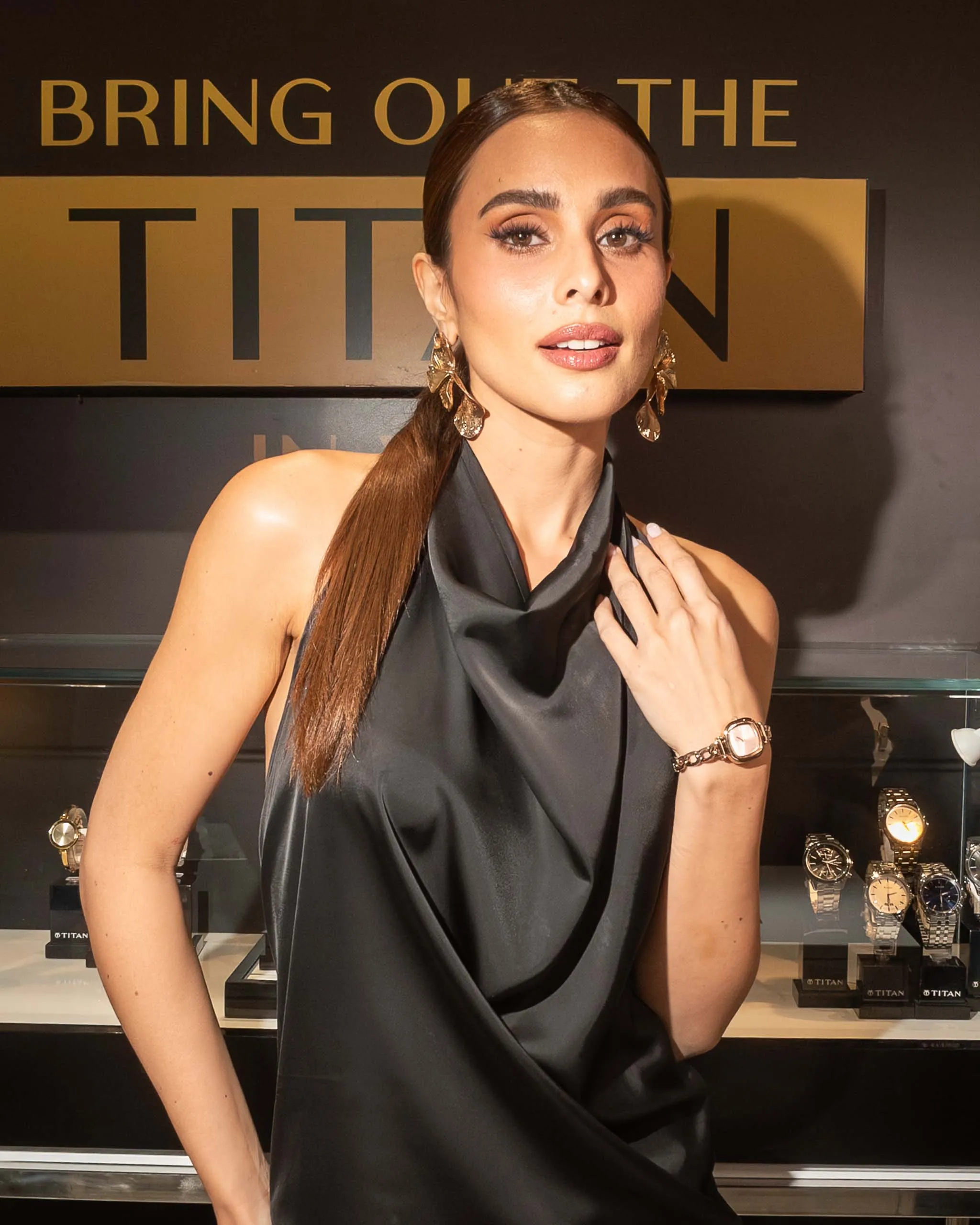Max Collins with her FW26 Rose Gold Raga