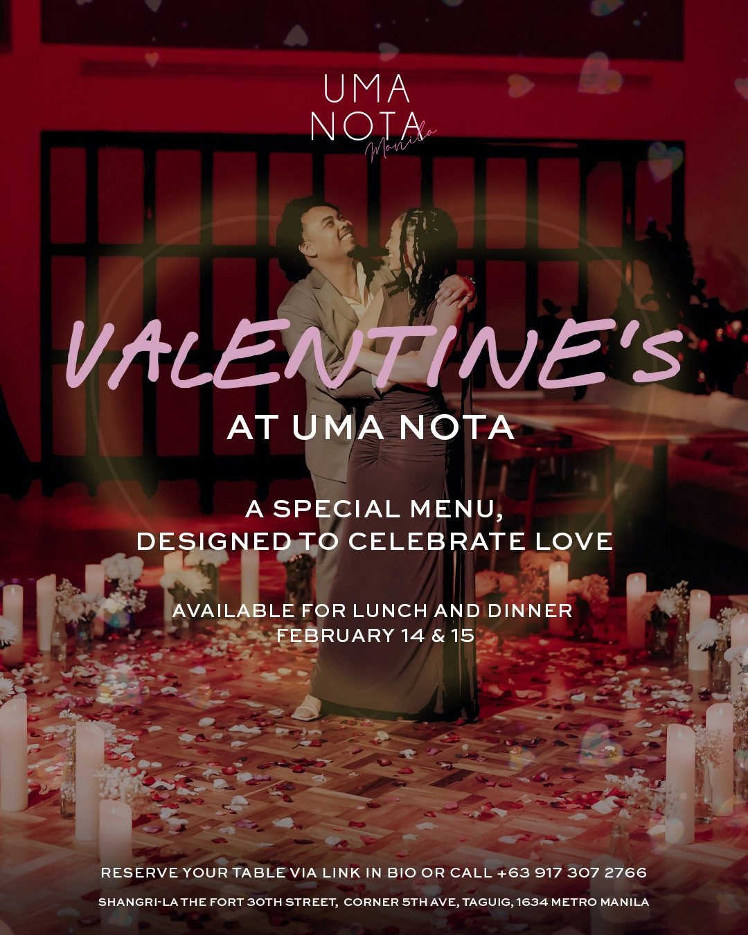 VALENTINE'S AT UMA NOTA IS AVAILABLE ON FEB. 14-15 STARTING AT ₱5,900 PER PERSON