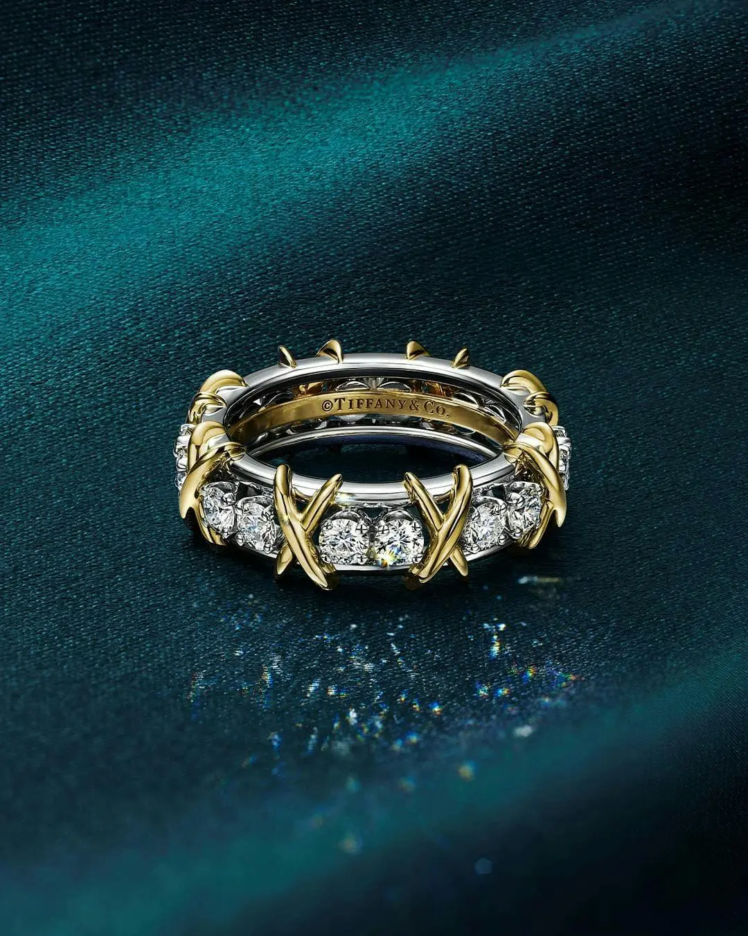 TIFFANY & CO. RING IN PLATINUM AND YELLOW GOLD WITH DIAMONDS