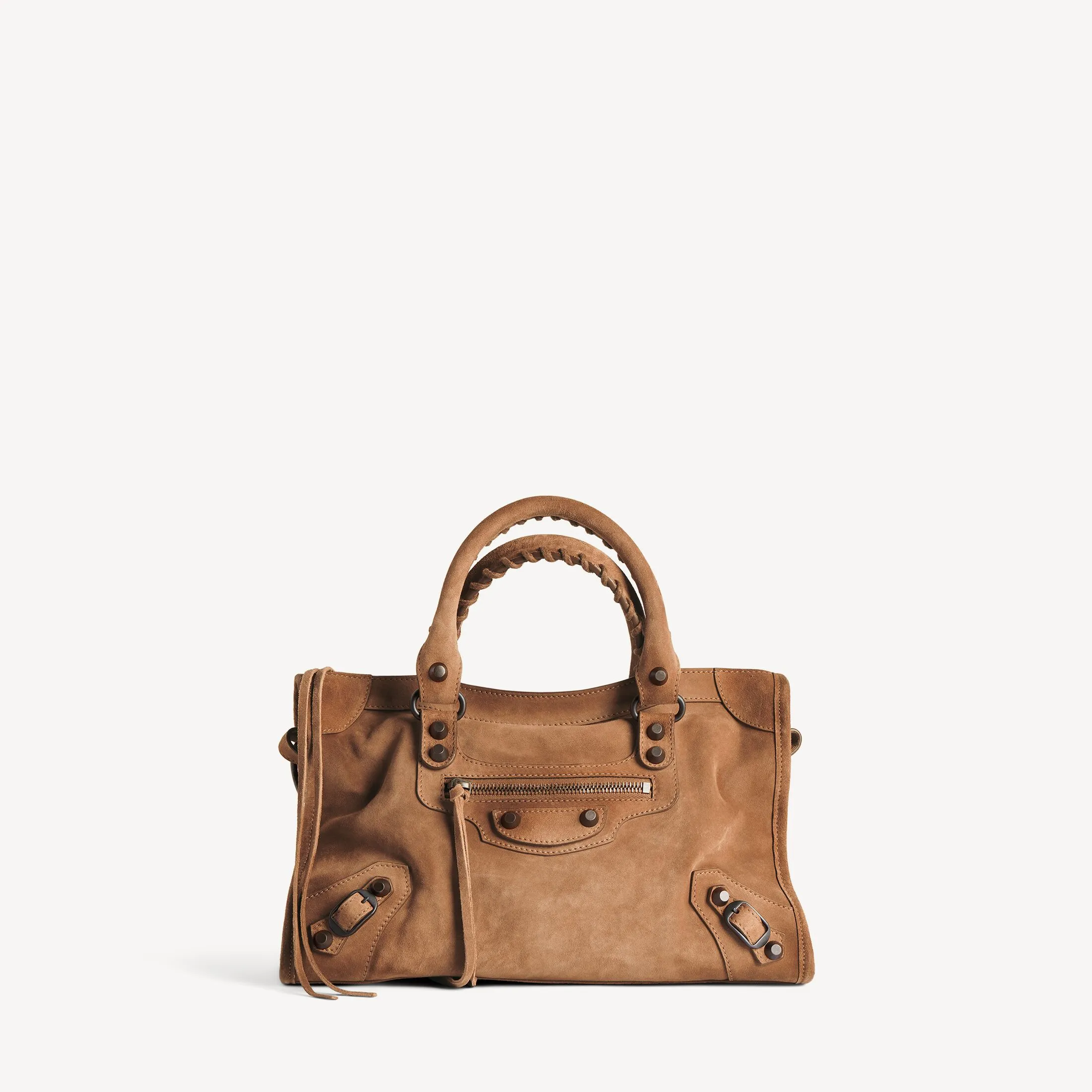 le city bag in camel suede calfskin