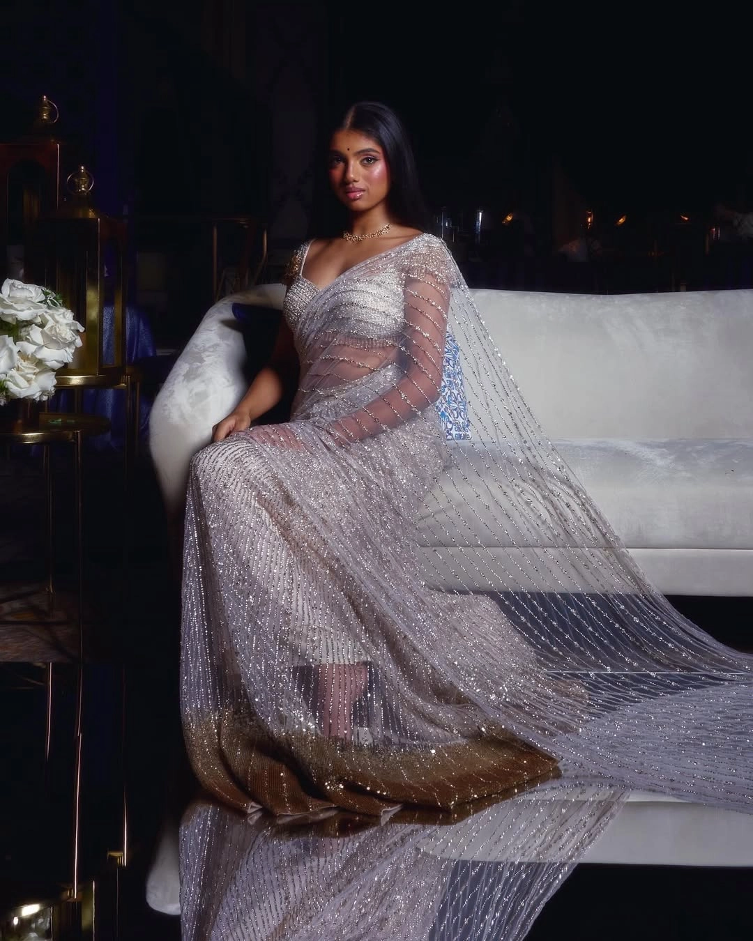wearing Falguni Shane Peacock