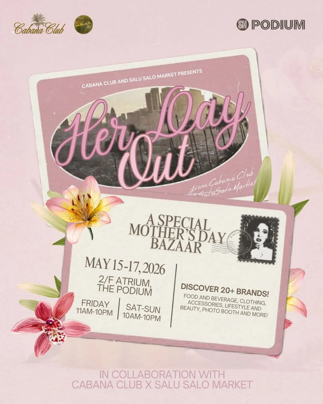 Cabana Club's Mother's Day bazaar at the podium on May 15-17