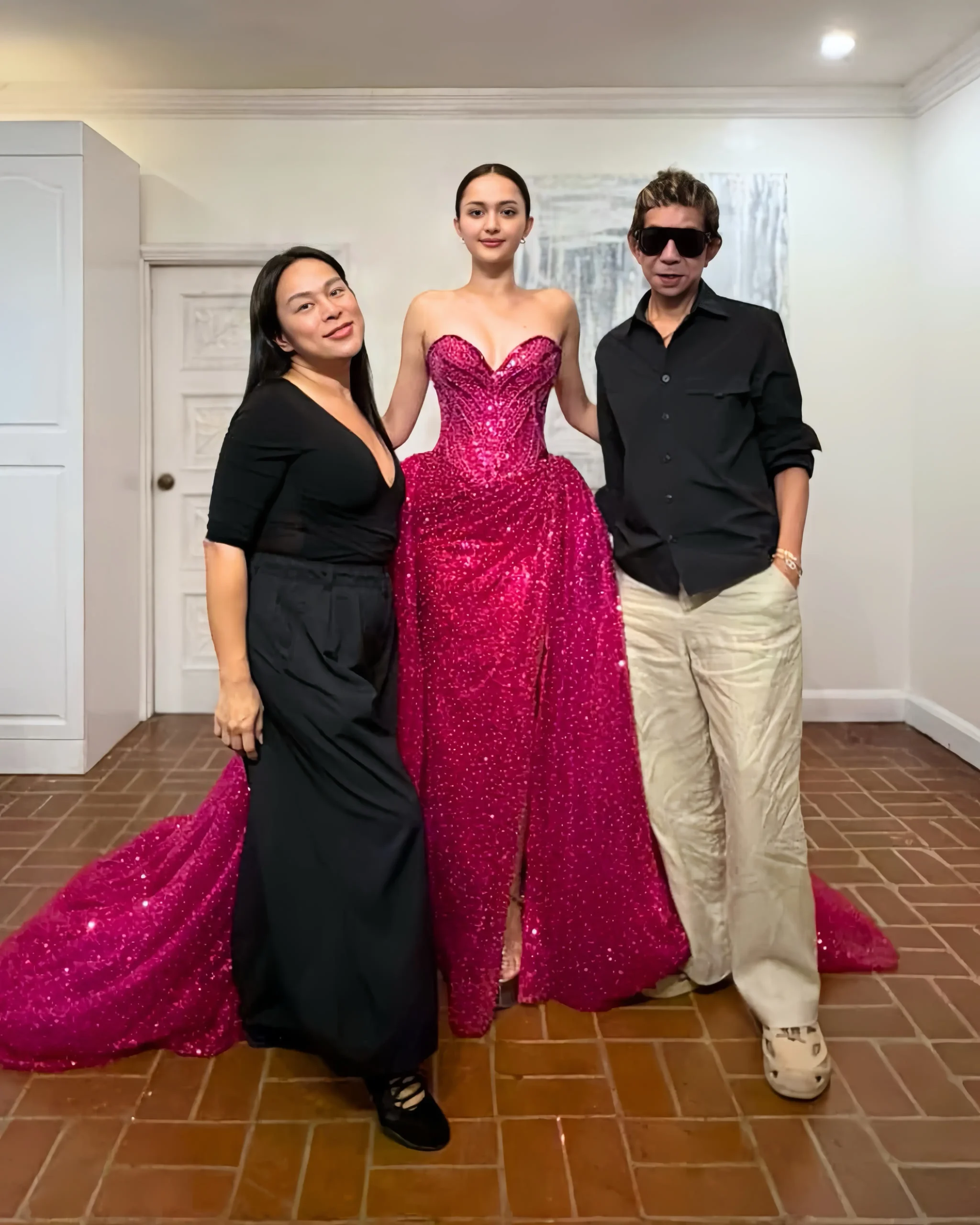 PATTY YAP, AHTISA MANALO, AND VAL TAGUBA DURING A FITTING