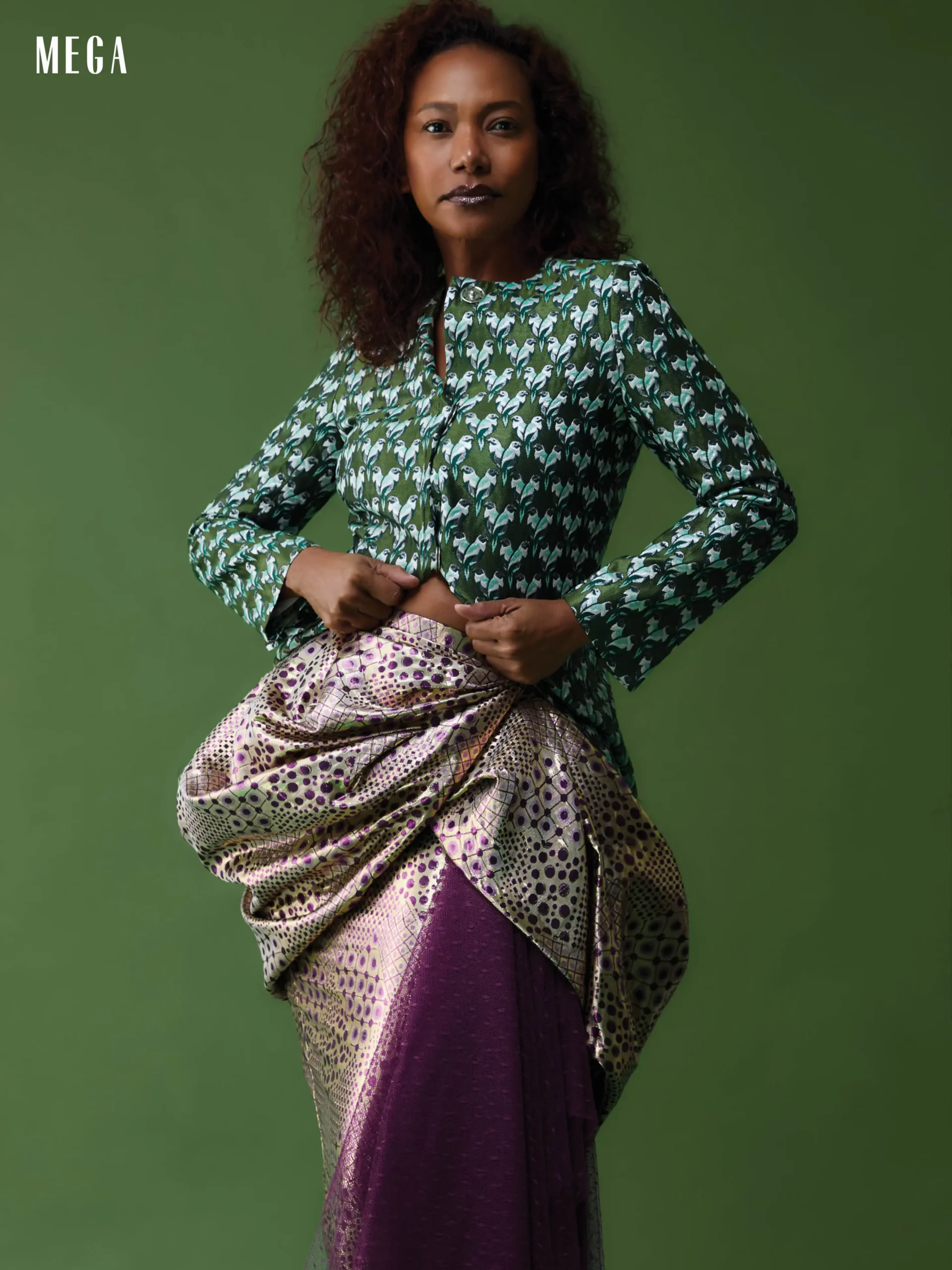 WILMA WEARS MAJE top AND JO-REL ESPINA skirt