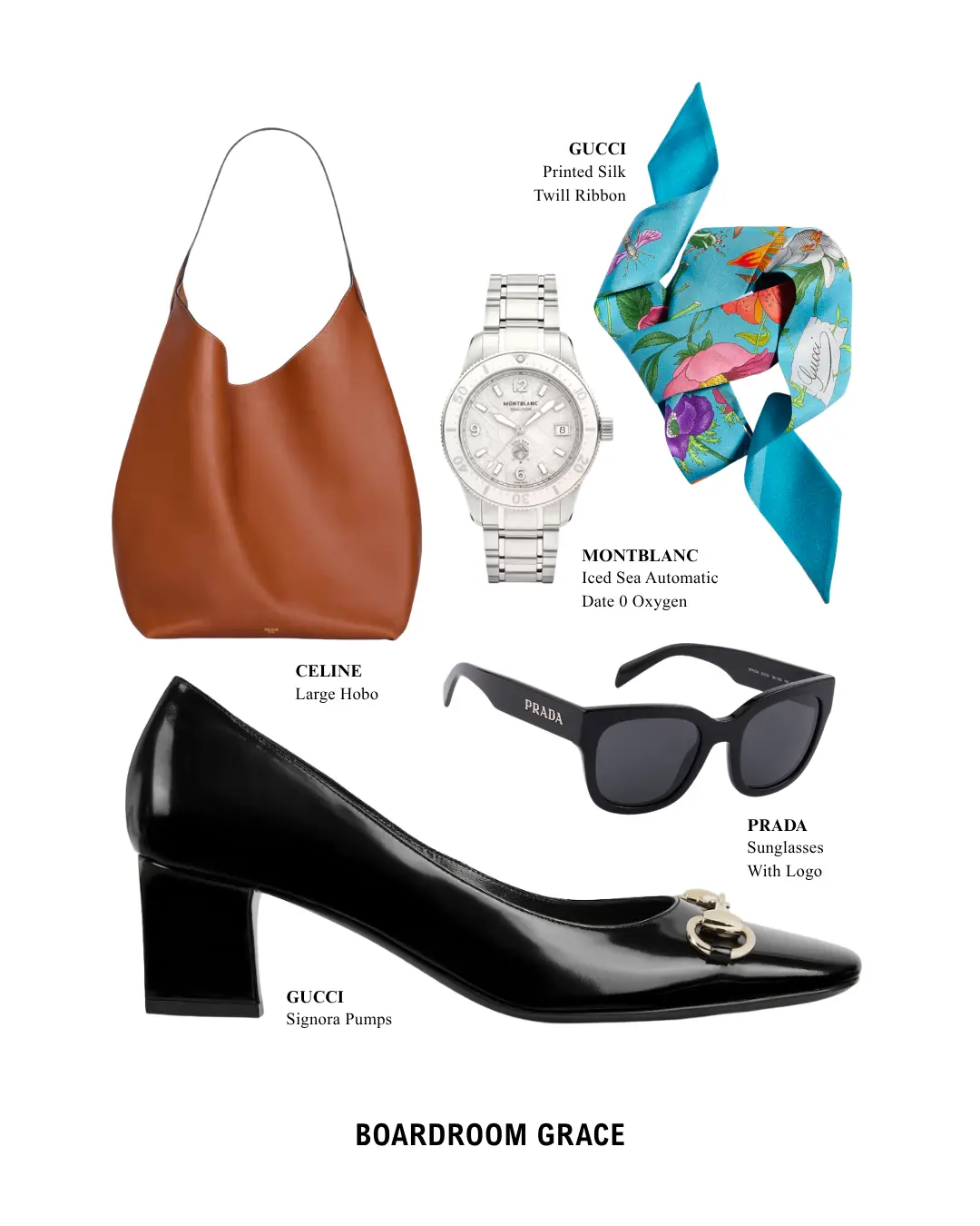 Black heels, brown hobo bag, luxury accessories ensemble