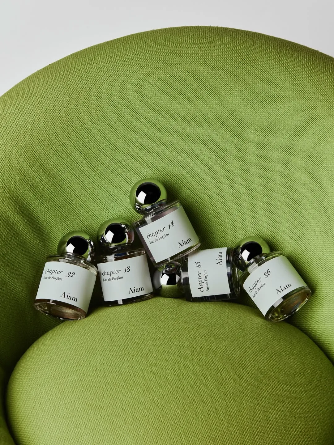 Aíam brand "Chapter" series eau de parfum bottles
