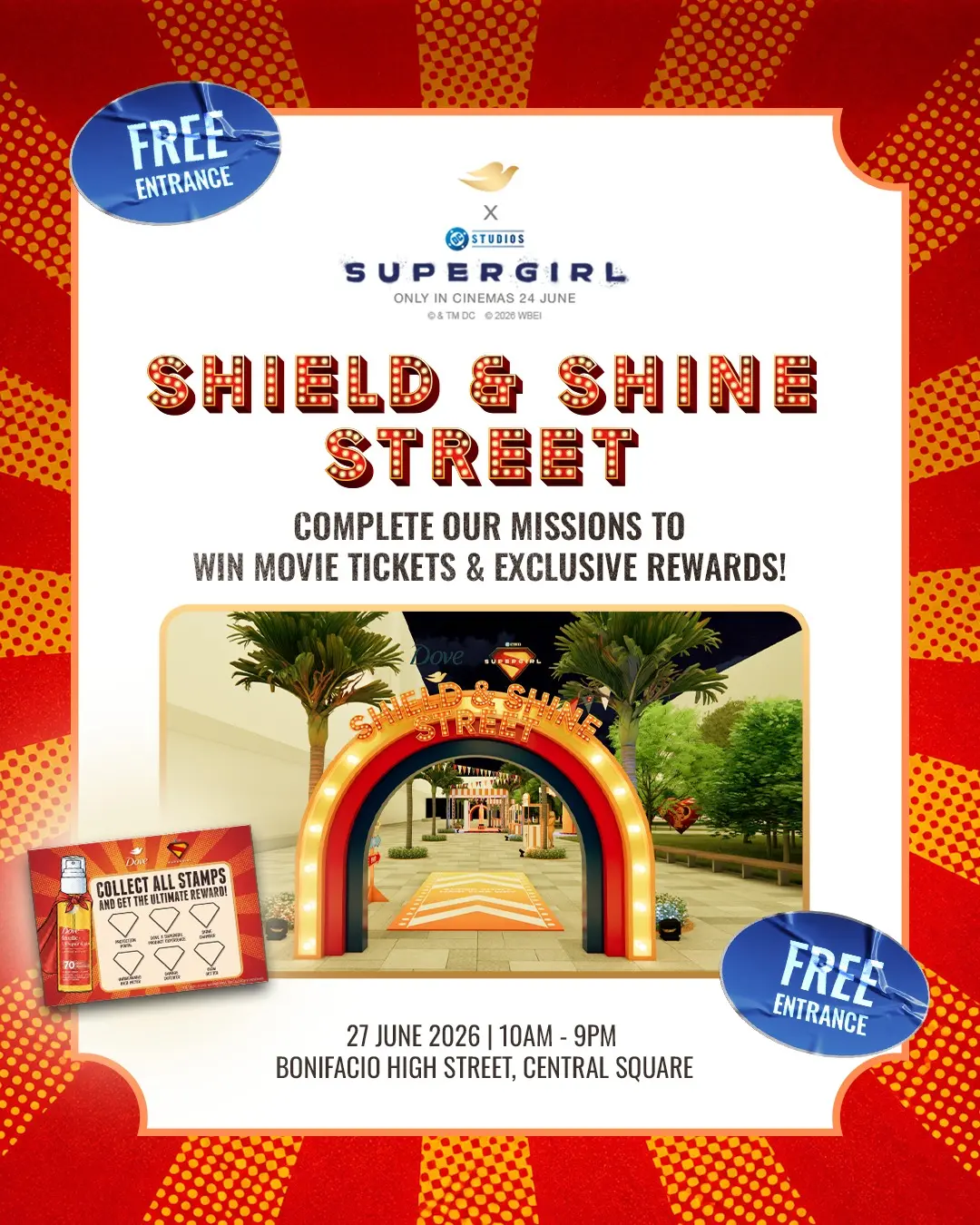 Dove's Shield & Shine Street takes place on June 27, 2026, at Central Square, Bonifacio Global City