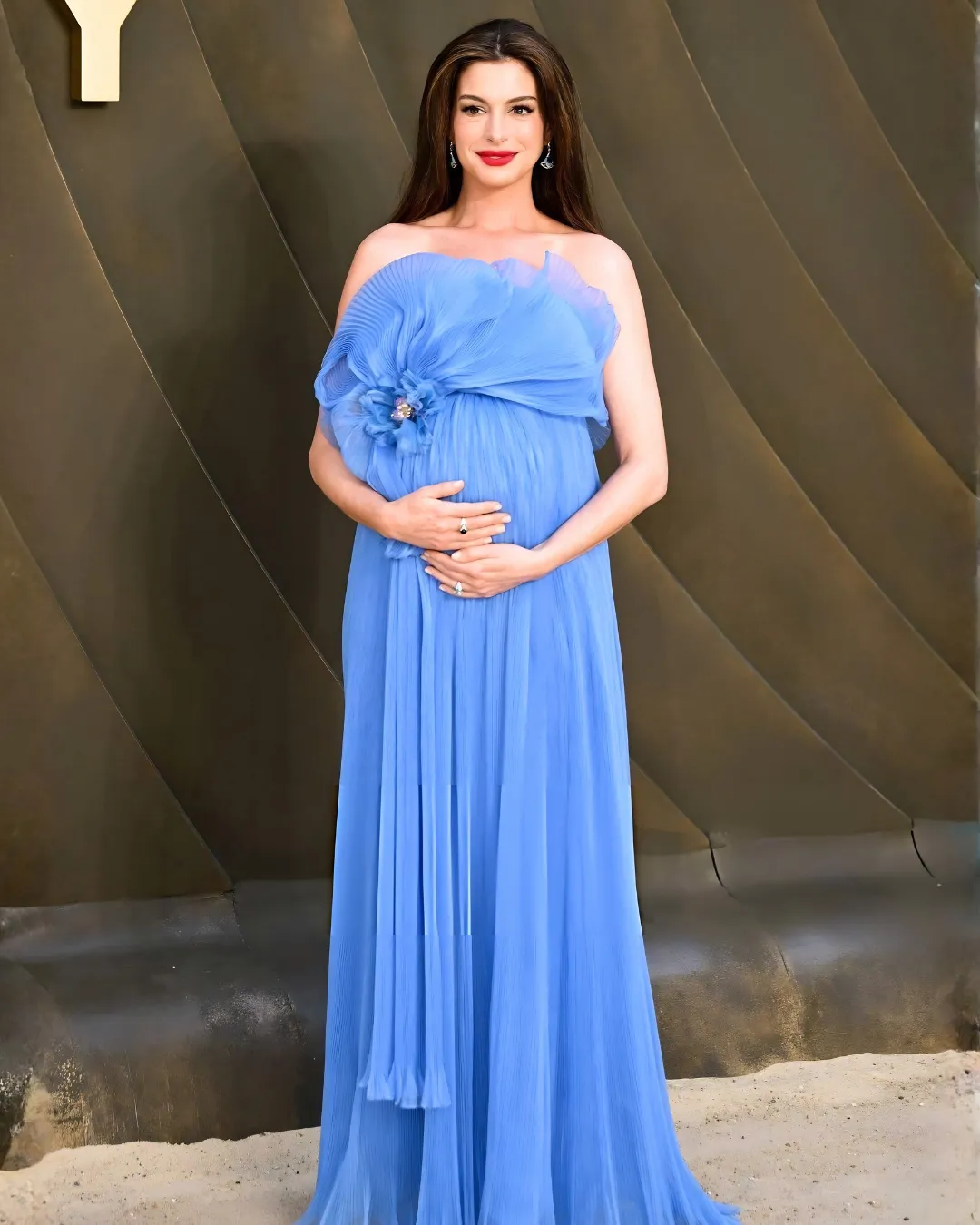 Anne Hathaway wearing custom Dior