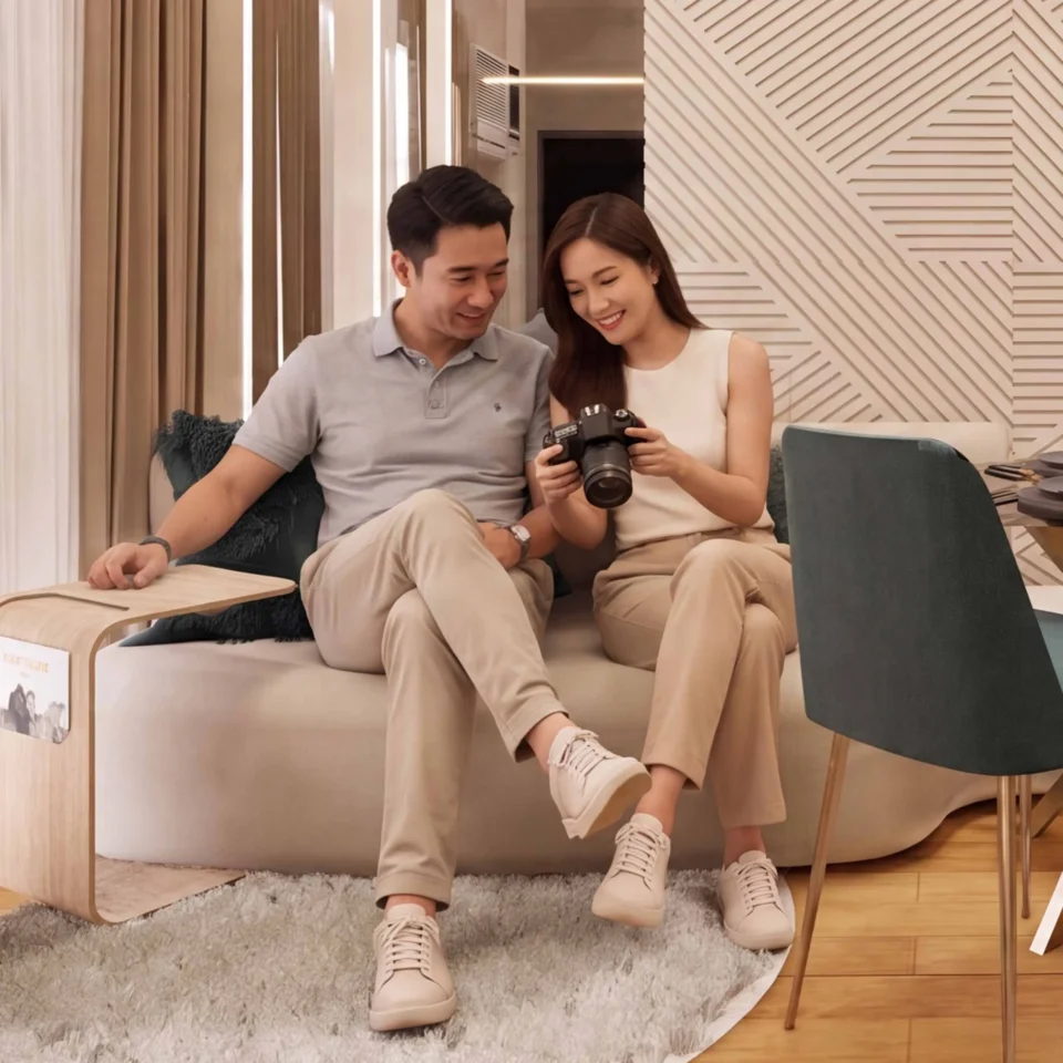 A couple sat inside their home