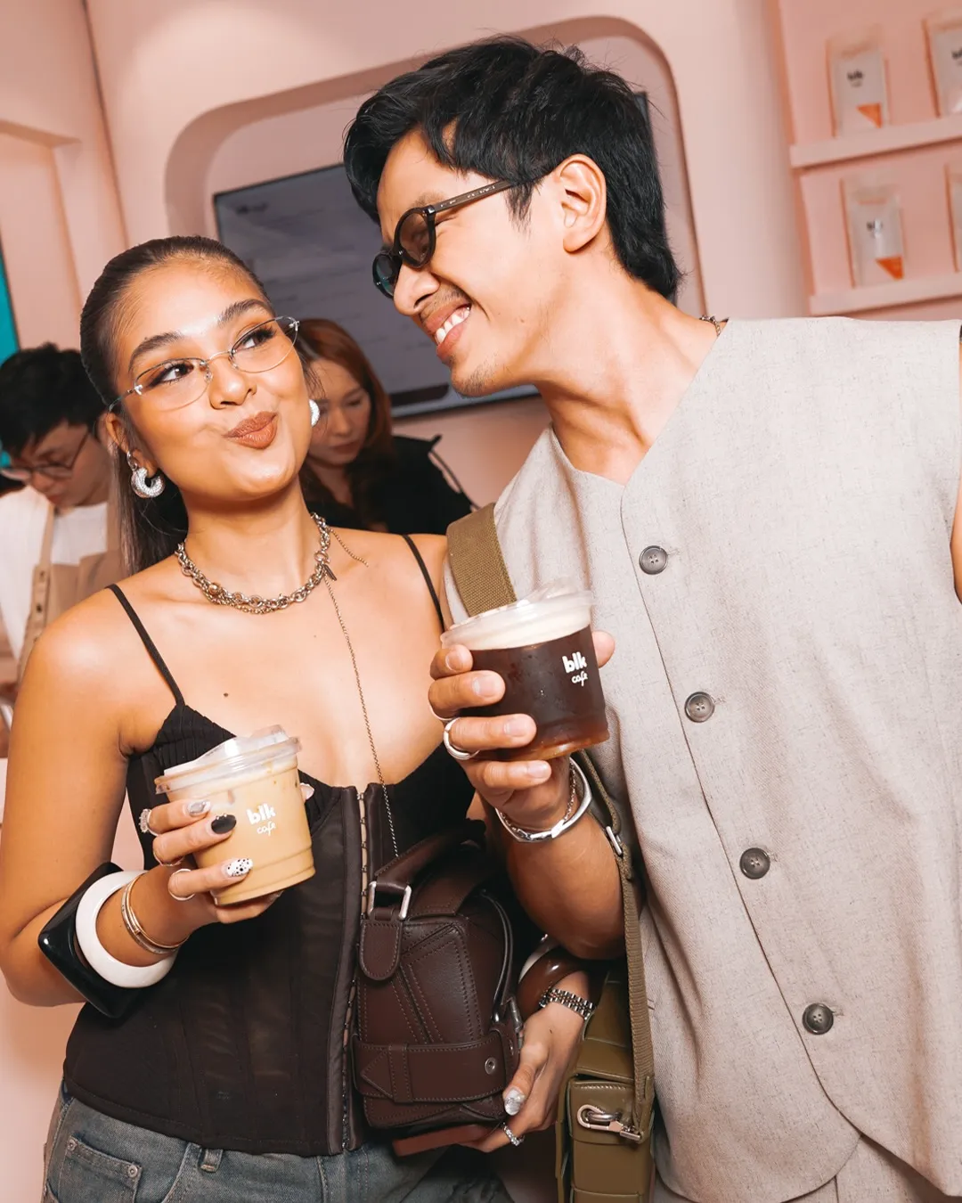 Angelique Manto and David Guison at blk cafe