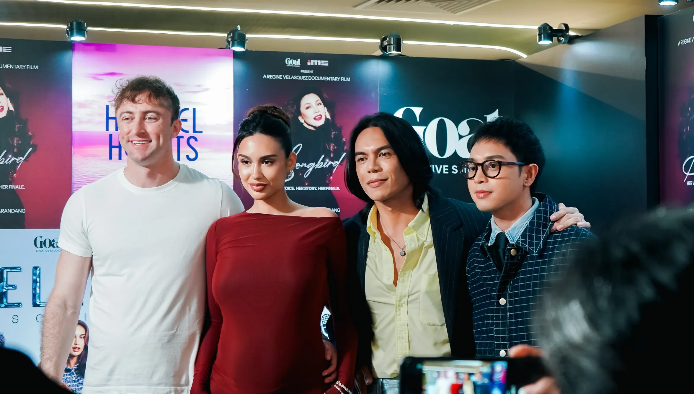 The cast of Celeste Unscripted: Jon Sterling, Celeste Cortesi, Benj Sadac, and Marky Hora