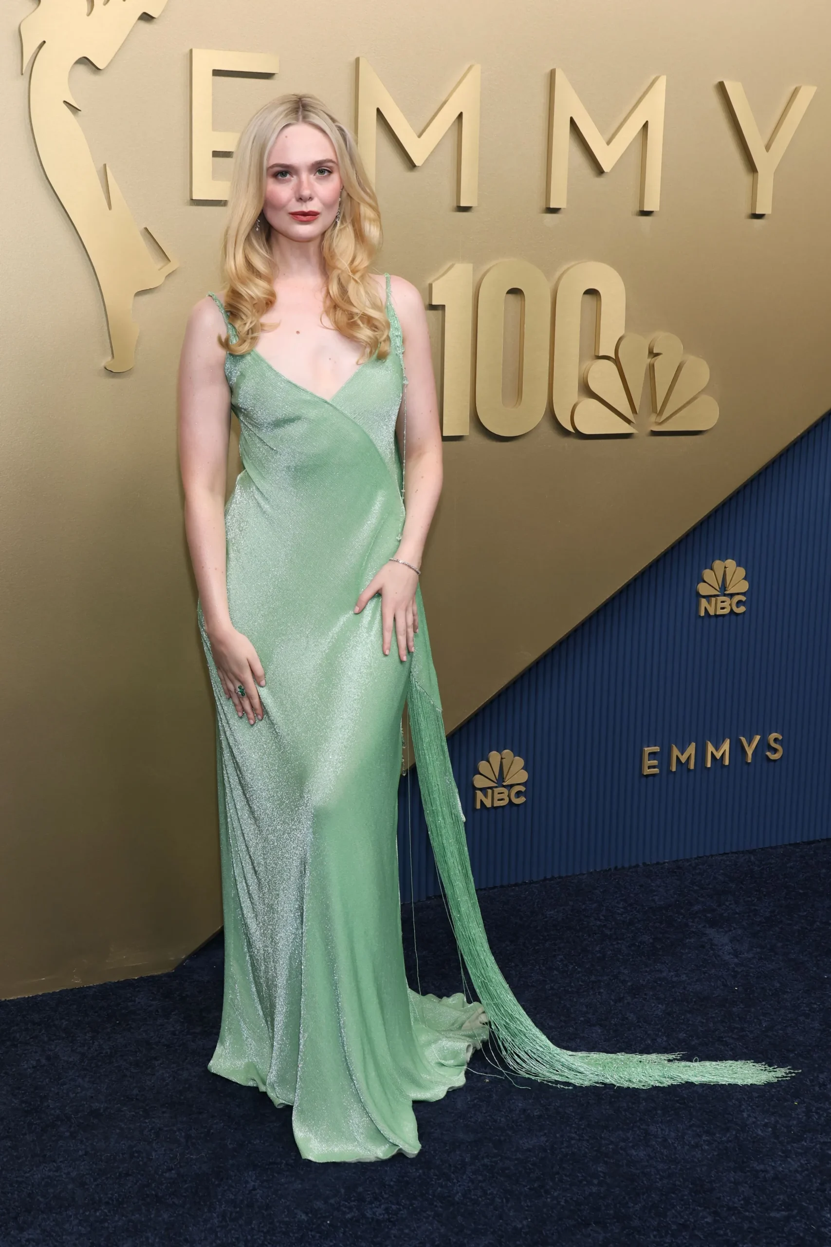 Elle Fanning in ralph lauren AND cARTIER AT THE 78TH EMMY AWARDS