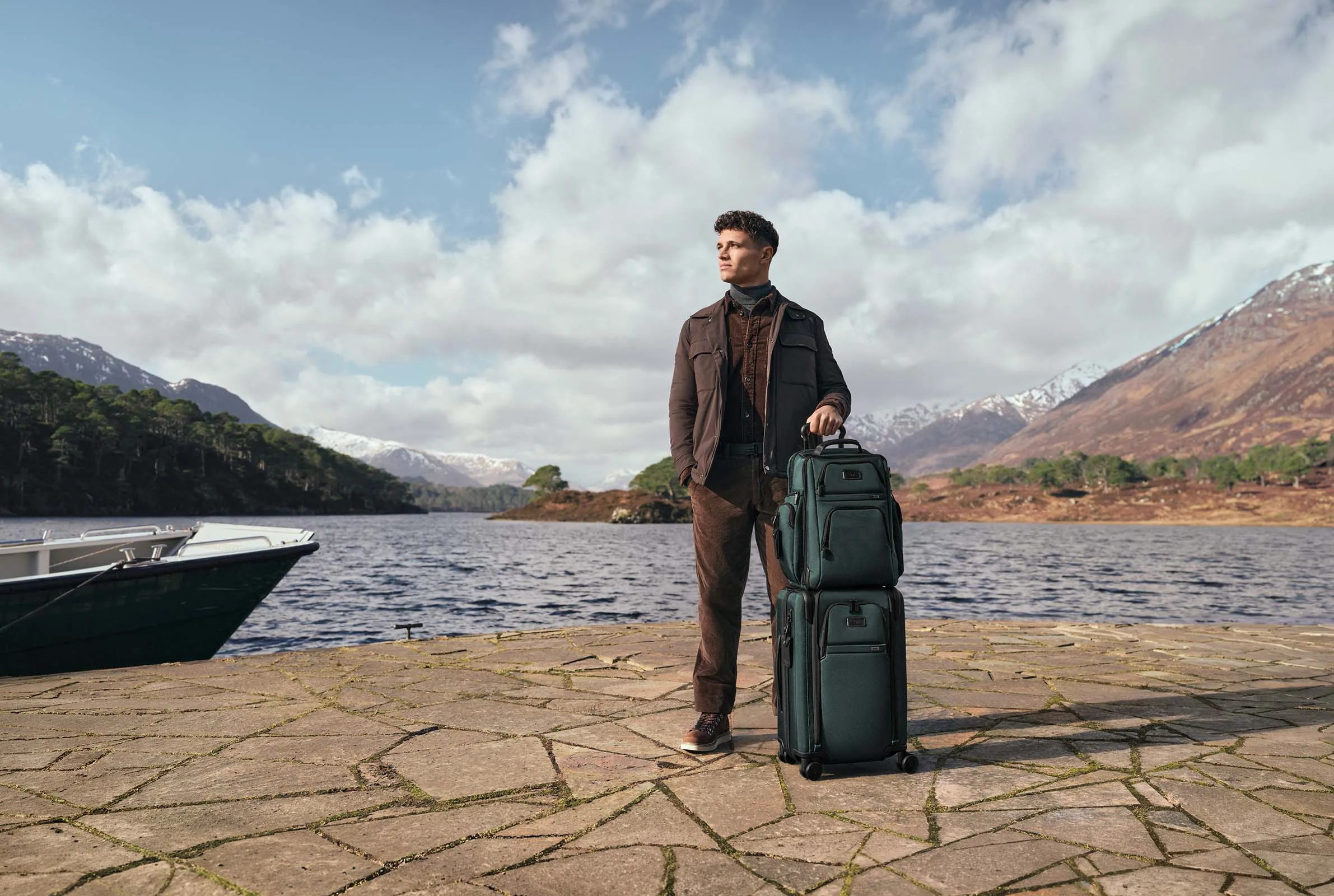Lando Norris with his Deep Pine TUMI bags