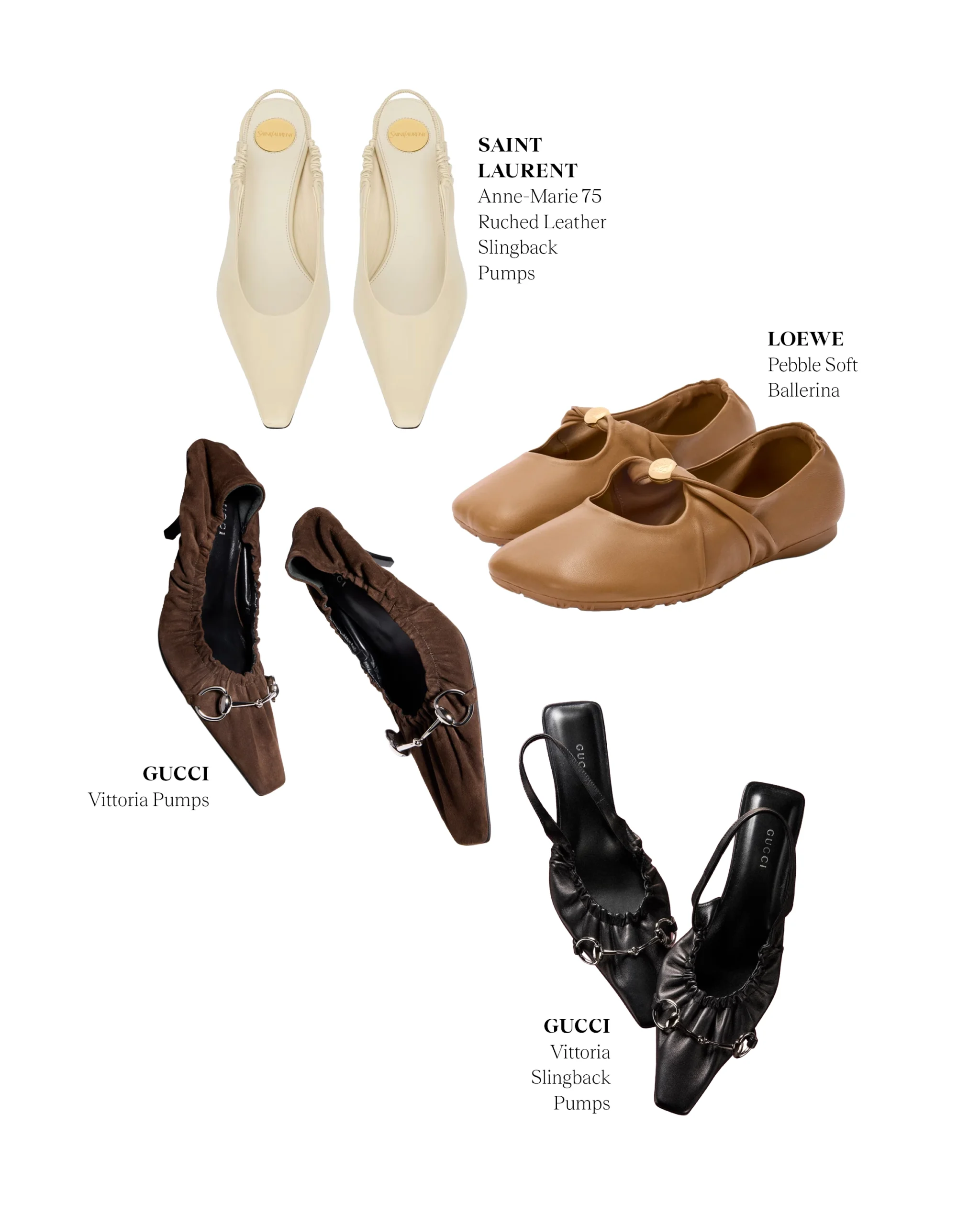Saint Laurent, Loewe, and Gucci have their own scrunched footwear