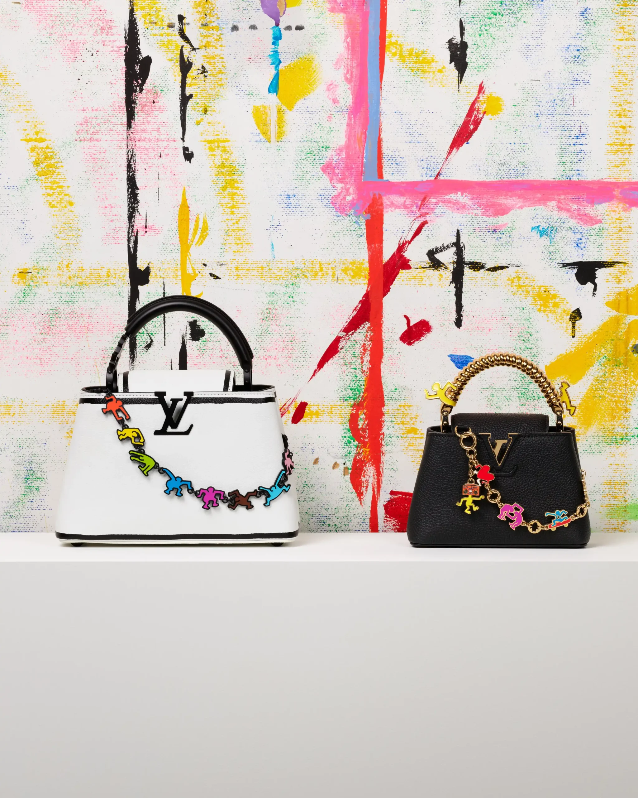 Louis Vuitton x Keith Haring: Capucines BB Figures & Capucines Mini Symbols