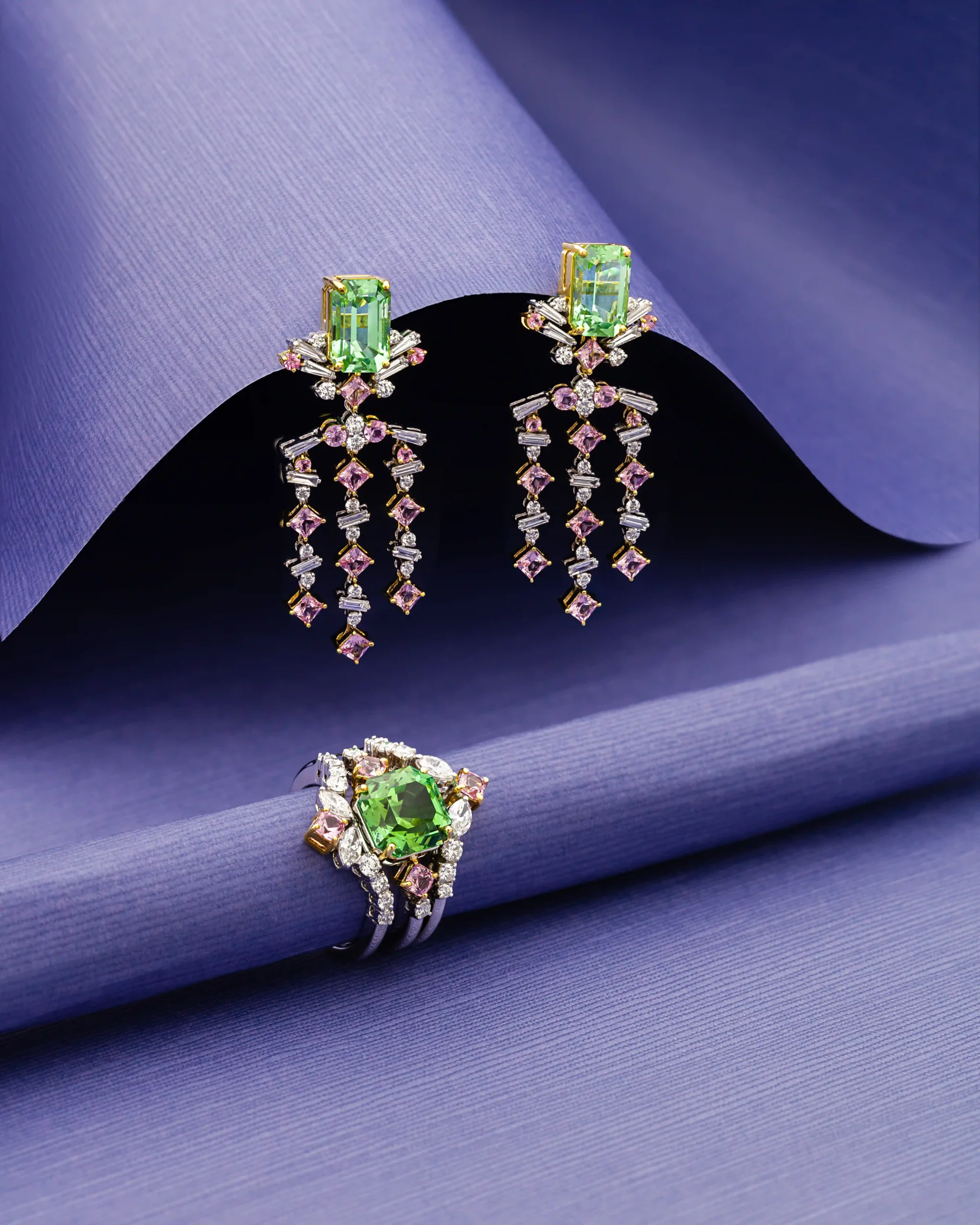 Stacey earrings and ring