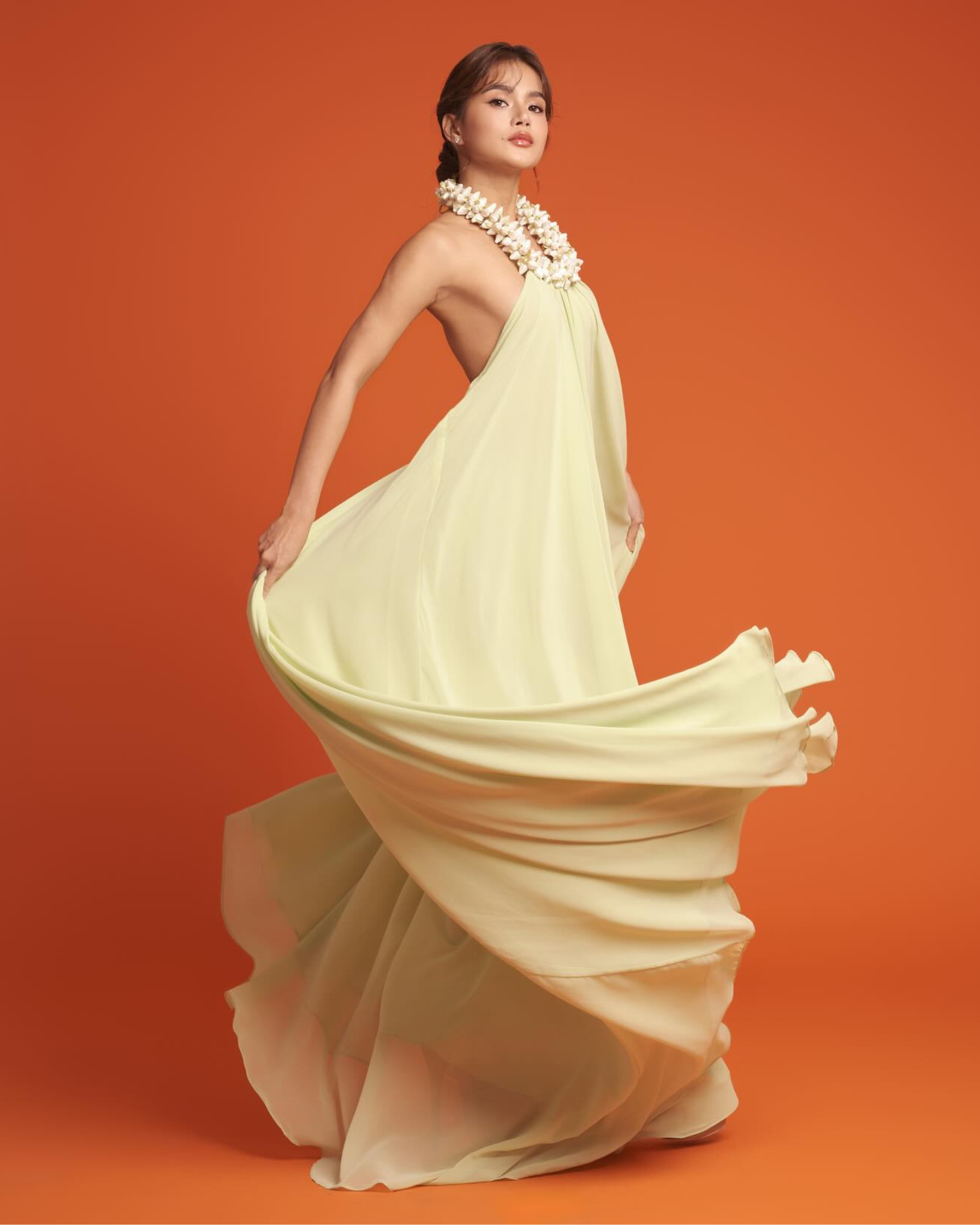 Maris Racal wearing Jot Losa; Photographed by Dookie Ducay, Styled by Adrianne Concepcion and assisted by Via Abarra, Makeup by Paul Unating and assisted by Cent Bermas, Hair by Valerie Corpuz